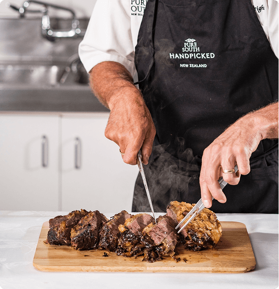 serving cut meat